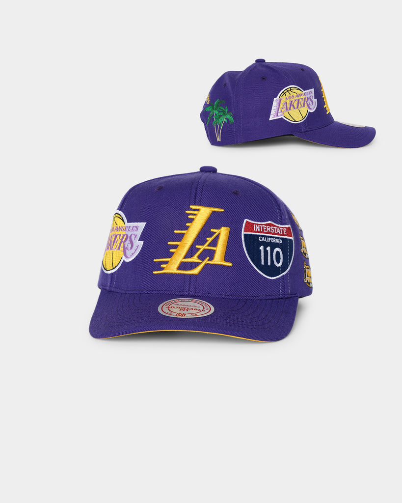 Men's Mitchell Ness Purple/Gold Los Angeles Lakers Two-Tone Wool Snapback  Hat