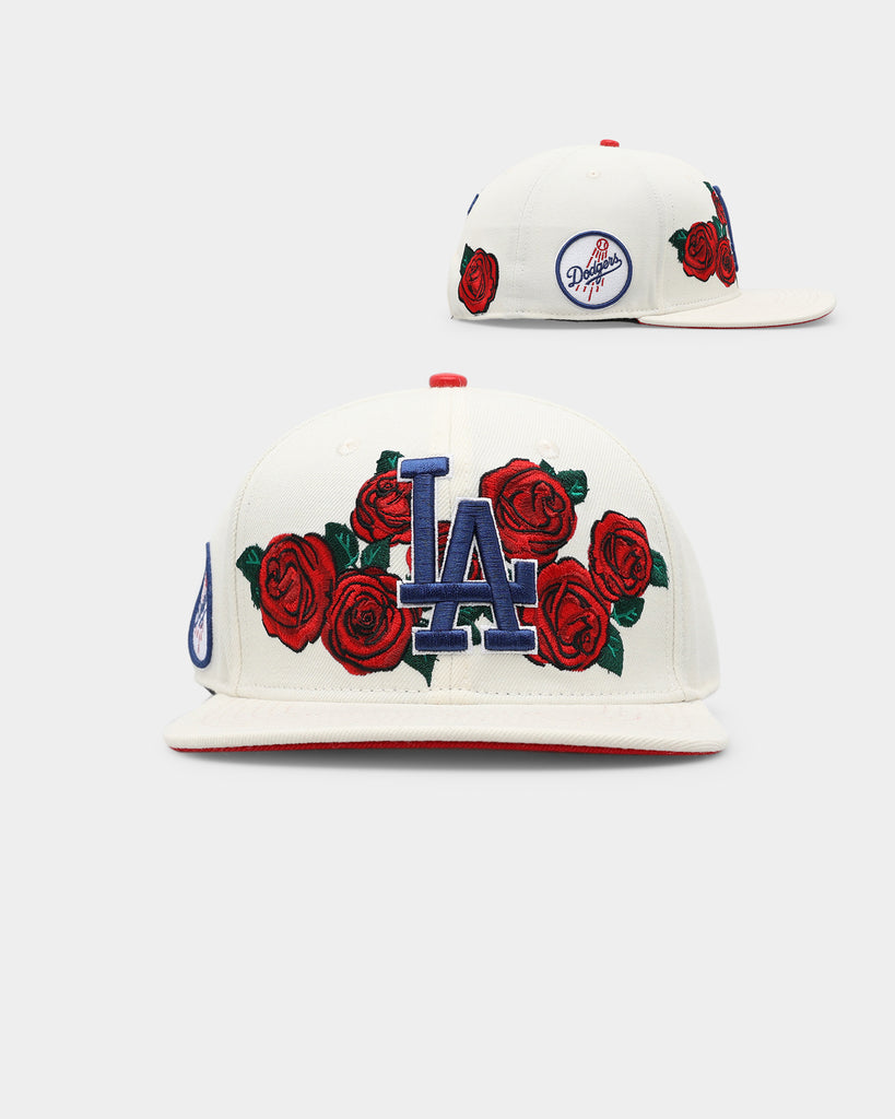 Pro Standard Dodgers Rose Red Snapback Hat White