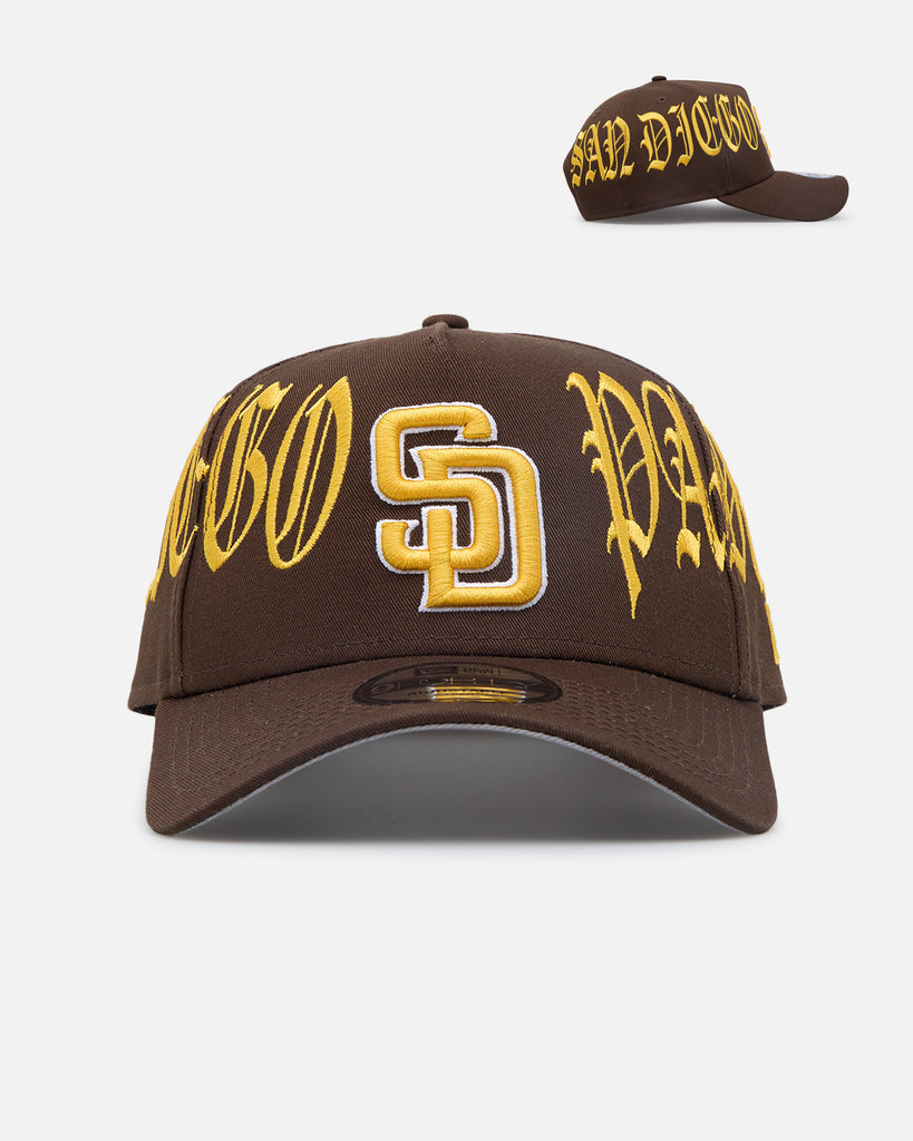 New Era San Diego Padres 'Goth Script' 9FORTY A-Frame Snapback Walnut ...