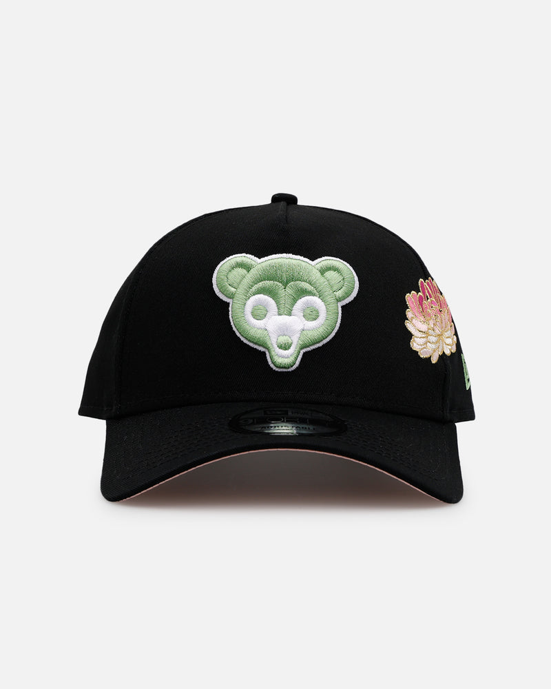 New Era Chicago Cubs 'Satin Flower' 9FORTY A-Frame Snapback Black/Pink