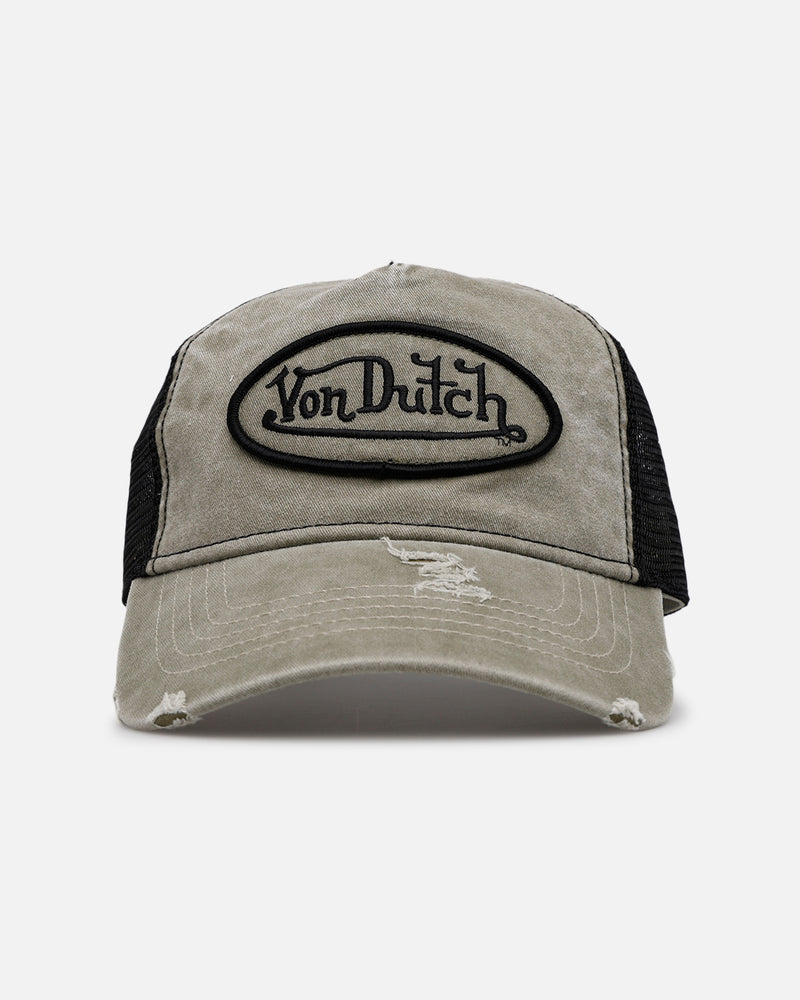 VON DUTCH Von Dutch Washed Unstructured Trucker Snapback Washed Khaki