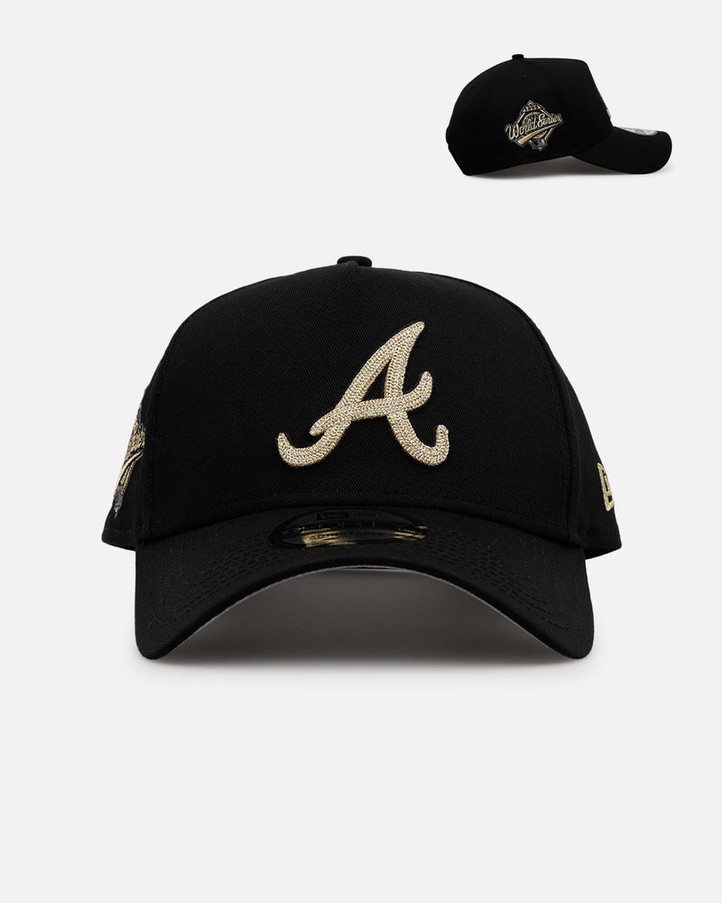 New Era Atlanta Braves 'Raised Metallic Chainstitch' 9FORTY A-Frame Snapback Black