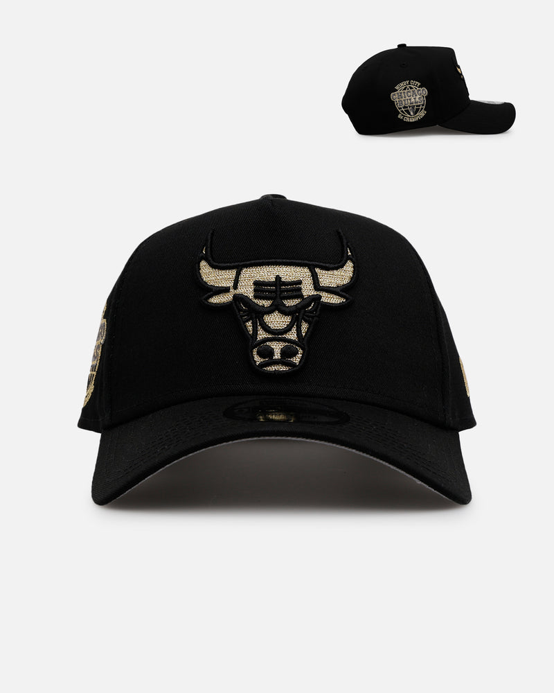 New Era New Era Chicago Bulls 'Raised Metallic Chainstitch' 9FORTY A-Frame Snapback Black