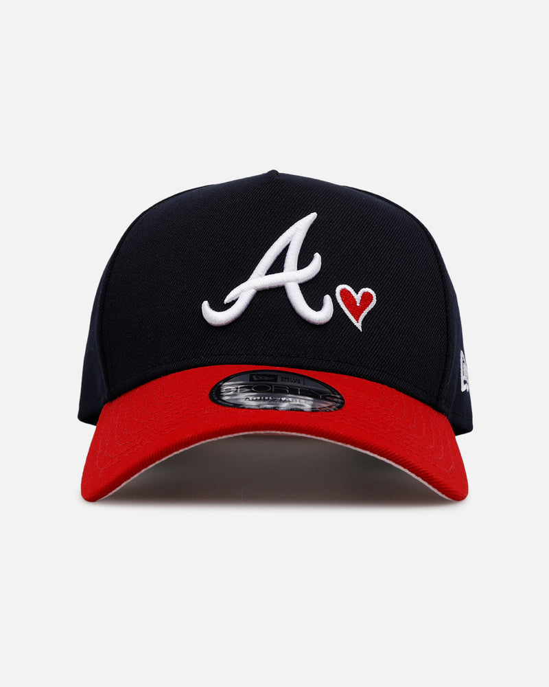 New Era New Era Atlanta Braves 'Heart' 9FORTY A-Frame Snapback Navy/Red