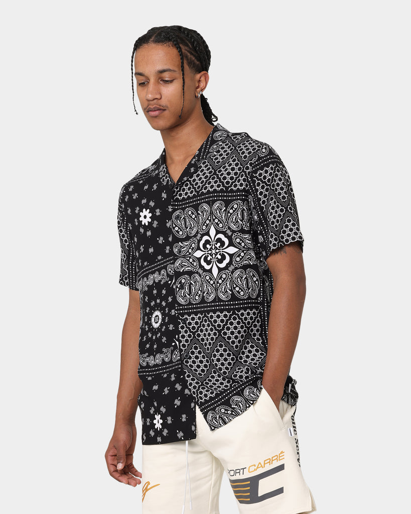 Carre Bandana Ultra Short Sleeve Button Up Shirt Black | Culture Kings