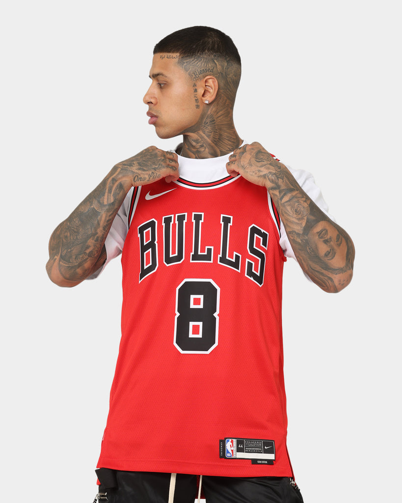 White Nike NBA Chicago Bulls Lavine #8 Swingman Jersey