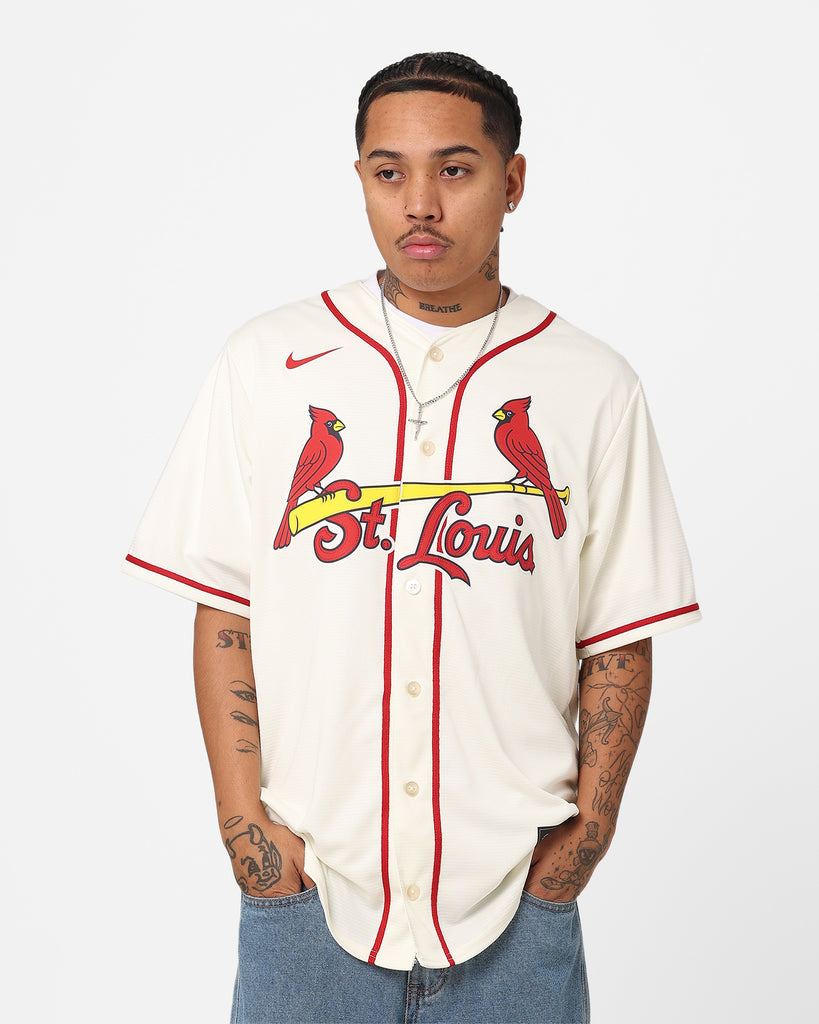 Men's St. Louis Cardinals Nike Cream Alternate Replica Custom Jersey