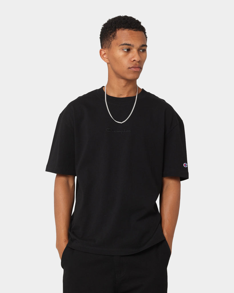 Champion Heritage New Script T-Shirt Black | Culture Kings