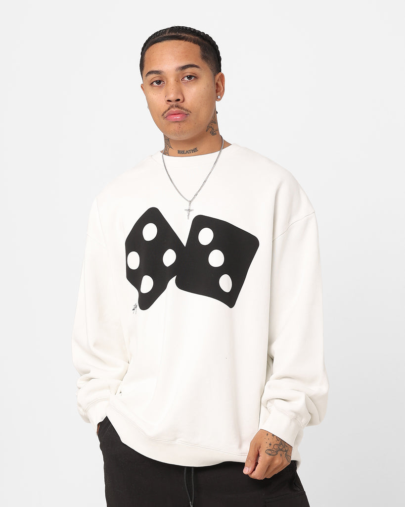 Stussy Two Dice 50-50 Crewneck Pigment White | Culture Kings