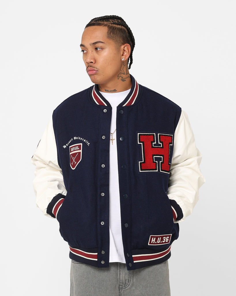 The New Establishment Harvard Two Tone Letterman Jacket Navy/White ...