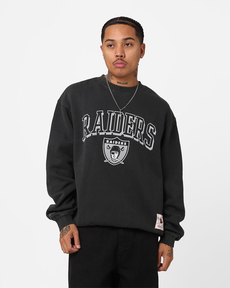 Mitchell & Ness Oakland Raiders Vintage Keyline Log Crewneck Faded Bla