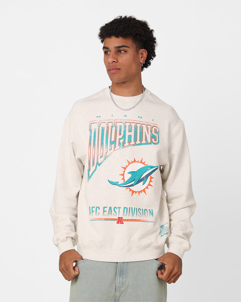 Mitchell & Ness Miami Dolphins 17-0 Long Sleeve T-Shirt White Marle