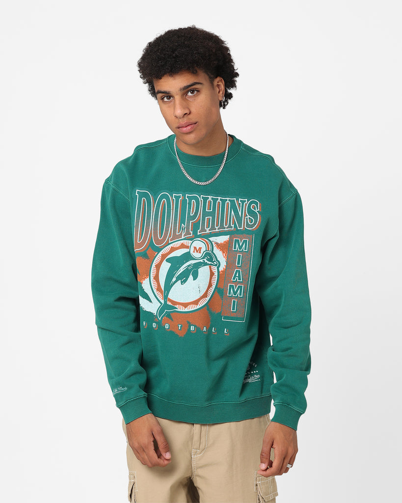 Nfl miami dolphins paintbrush mitchell and ness crew shirt, hoodie,  sweater, long sleeve and tank top