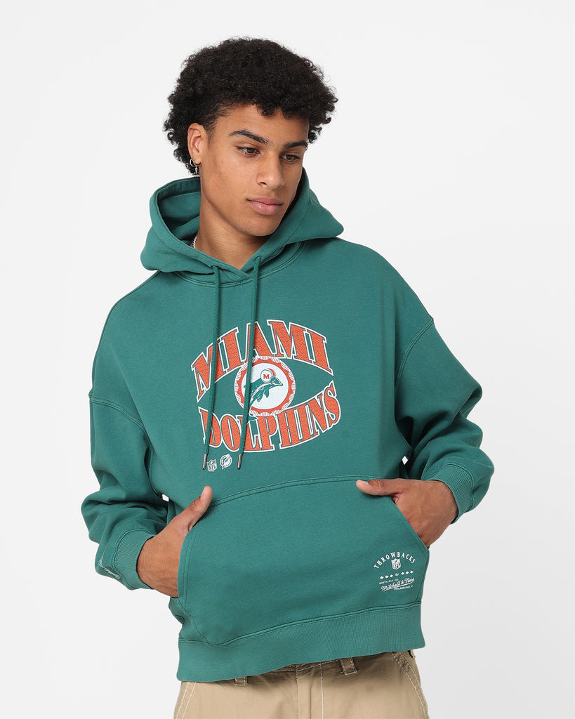 Miami Dolphins Vintage Hoodie Full Zip Fleece Jacket Old Logo Teal Size  Large