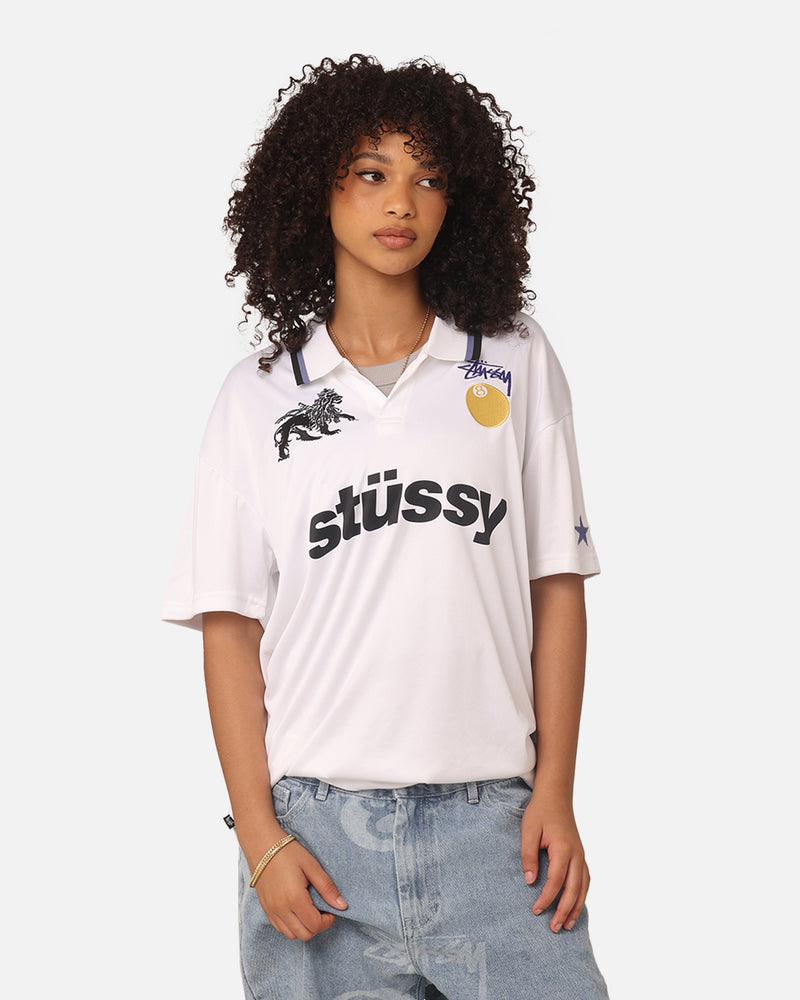 Stussy Football Polo Shirt White | Culture Kings