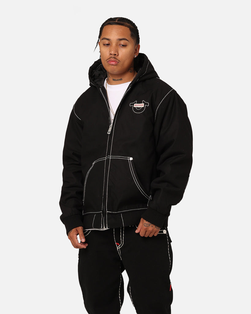 True Religion Big T Hooded Jacket Jet Black | Culture Kings