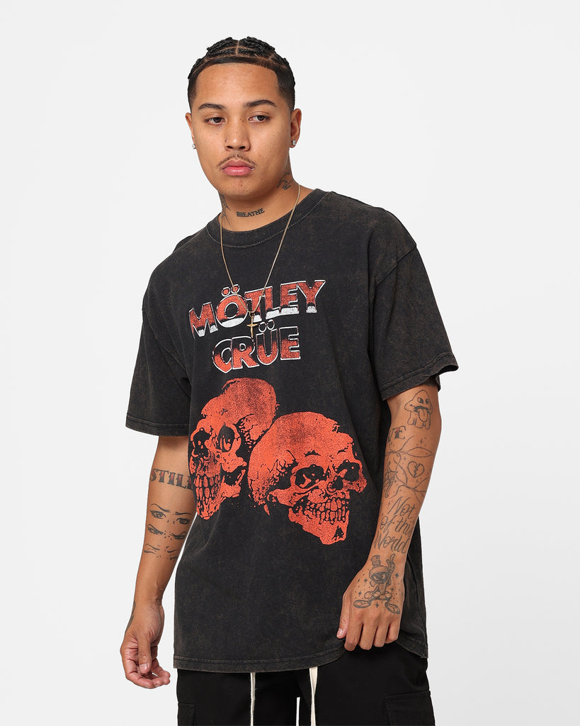 Motley Crue Red Skulls T-Shirt Black Wash | Culture Kings