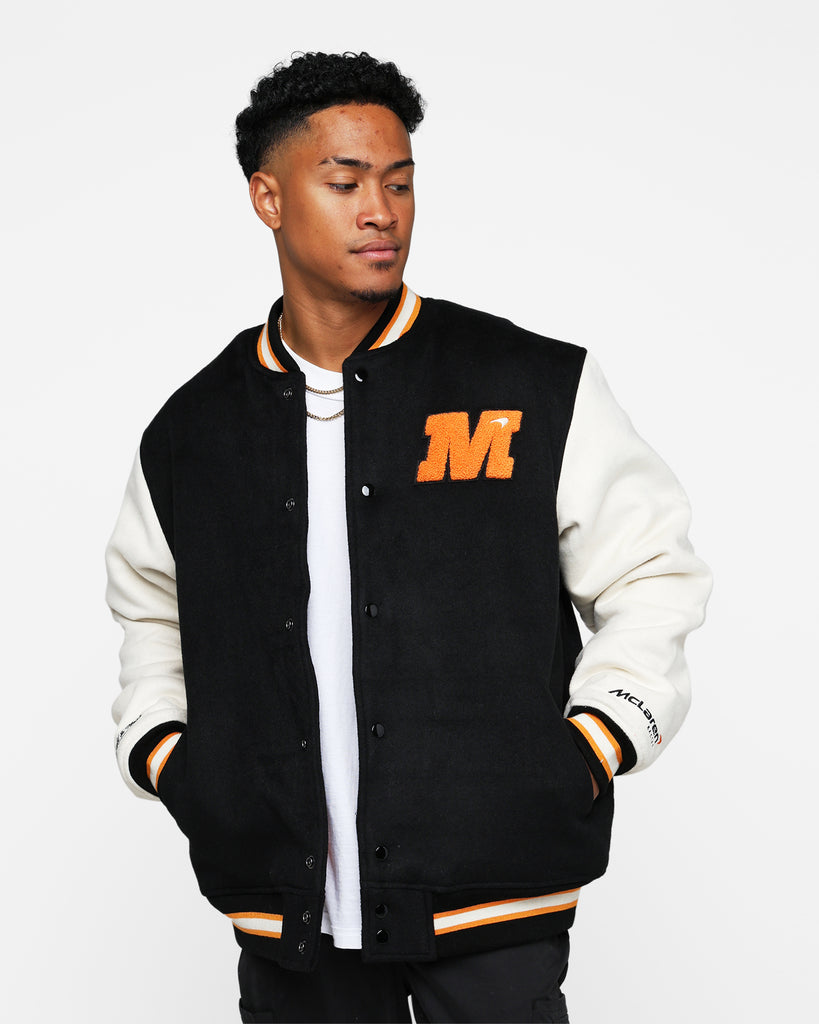 Mitchell & Ness X McLaren Racing Varsity Jacket Black/Cream | Culture Kings