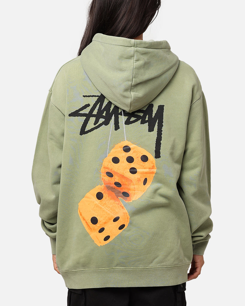 Stüssy Fuzzy Dice Fleece Hoodie Pigment Artichoke | Culture Kings