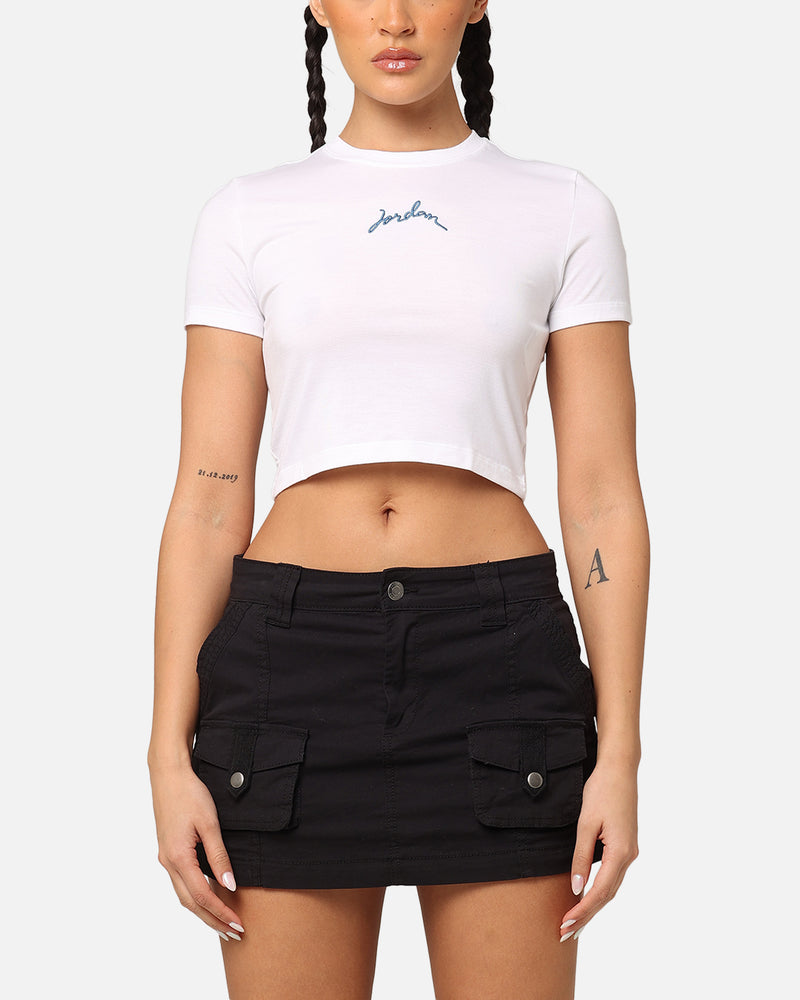 Jordan Women's Short Sleeve Graphic Slim Crop T-Shirt White/Industrial