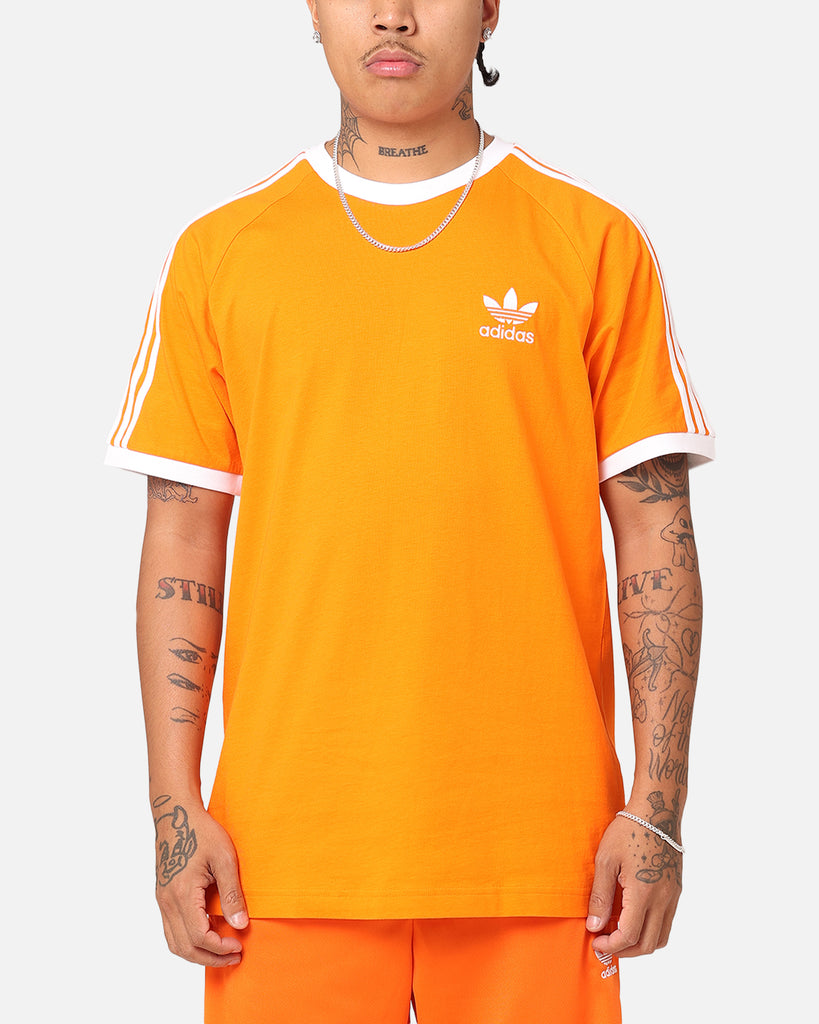 Adidas 3 Stripes T Shirt Orange Culture Kings