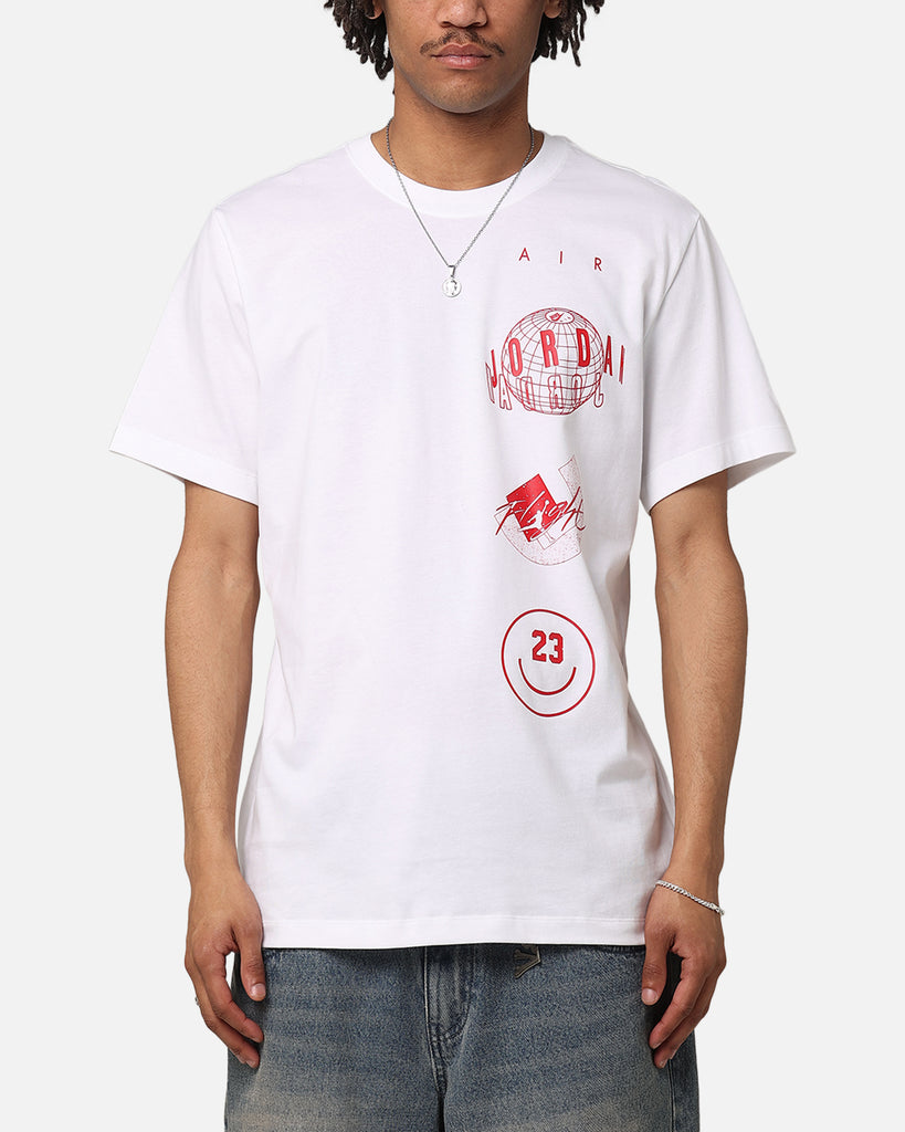 Jordan Brand Logo Stack T-Shirt White/Gym Red | Culture Kings