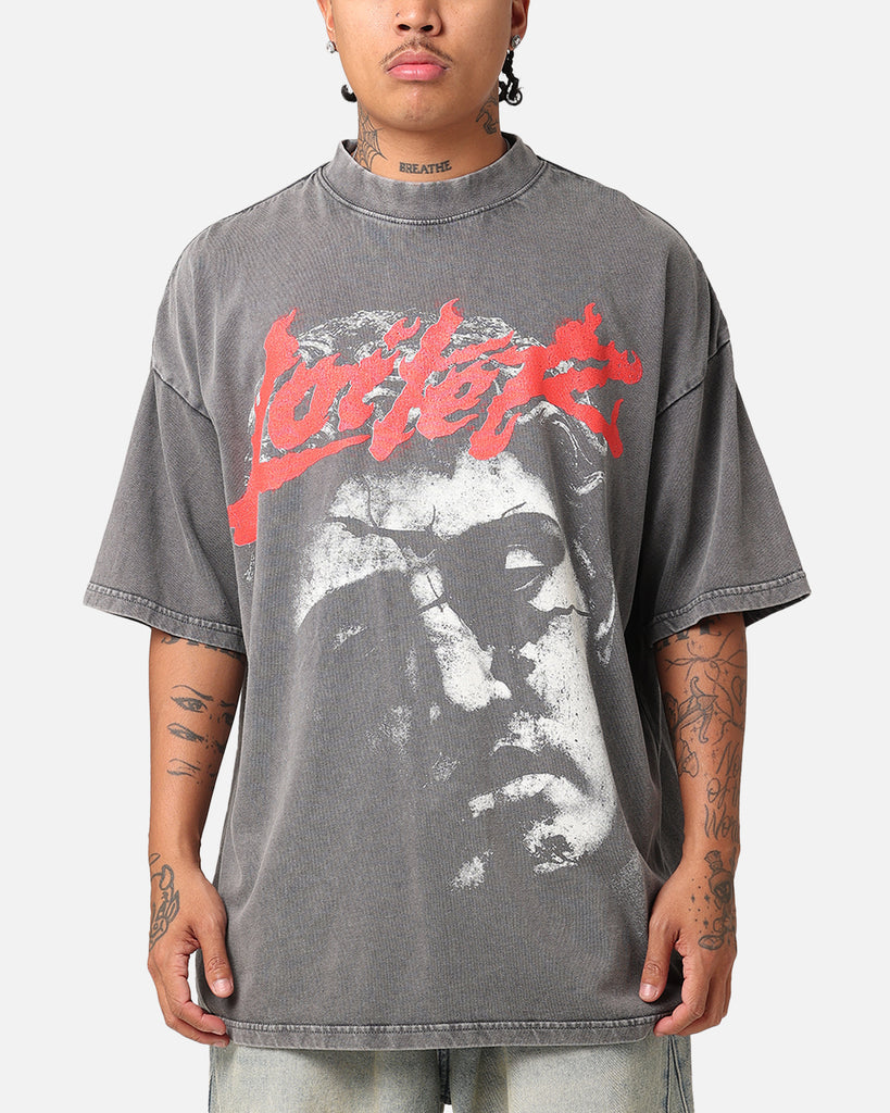 Loiter Search And Destroy Oversized T-Shirt Charcoal Grey | Culture Kings