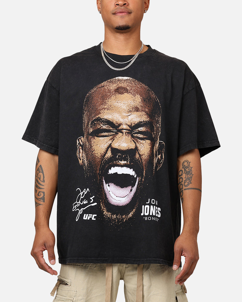 UFC By Goat Crew Jon Jones Big Face Vintage T-Shirt Black Wash