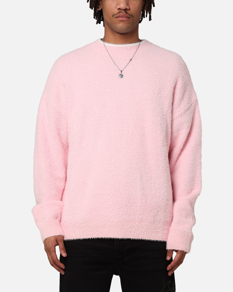 XXIII Crew Neck Fluffy Sweater Pink/White