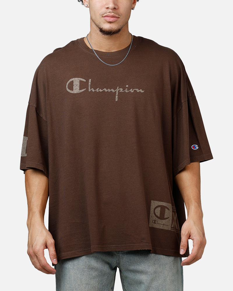 CHAMPION Champion Mega Jocktag Scrip T-Shirt Chocolate