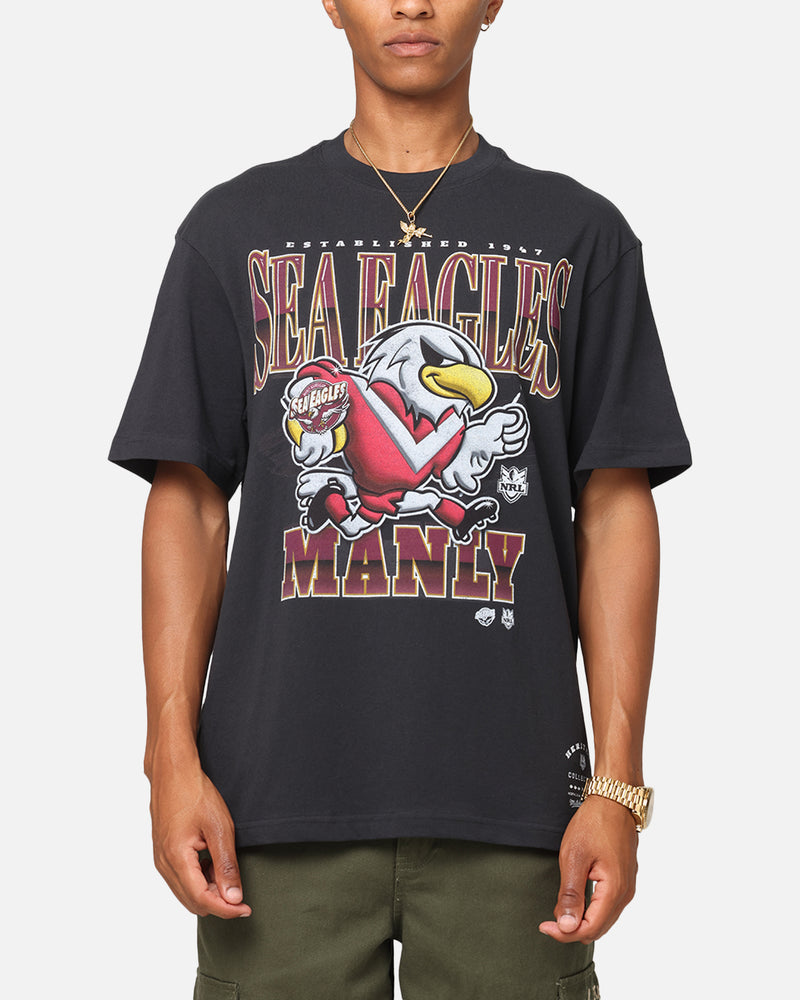 MITCHELL & NESS Mitchell & Ness Manly Warringah Sea Eagles Mascot Character T-Shirt Faded Black