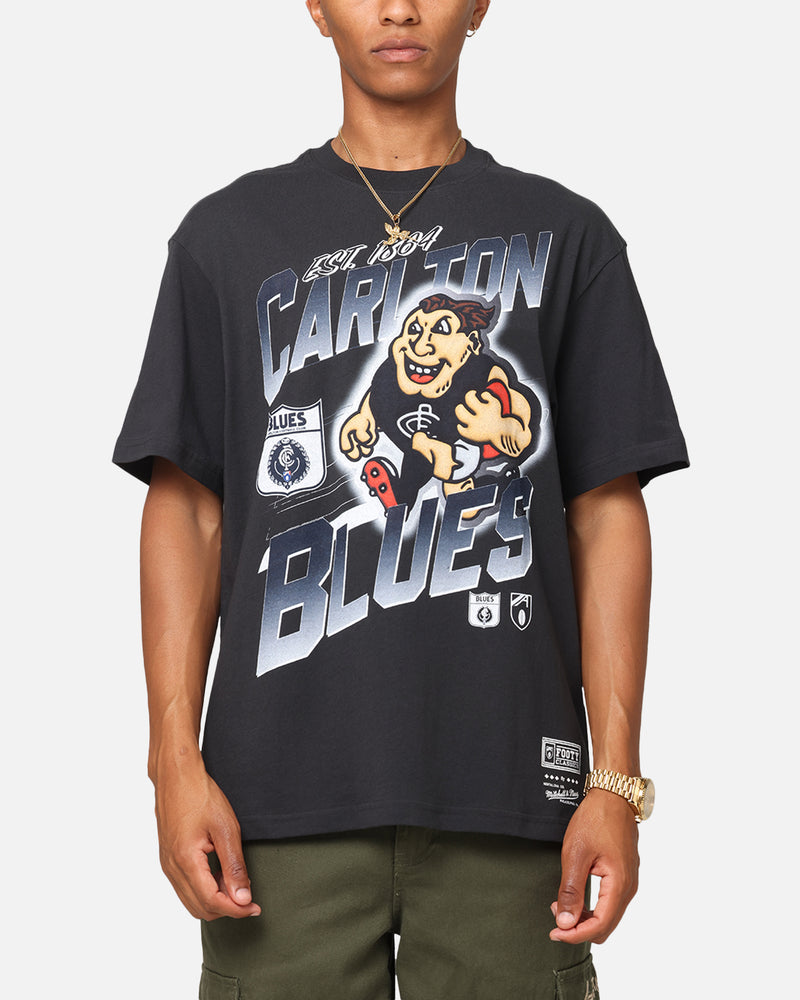 MITCHELL & NESS Mitchell & Ness Carlton Blues Mascot Character T-Shirt Faded Black