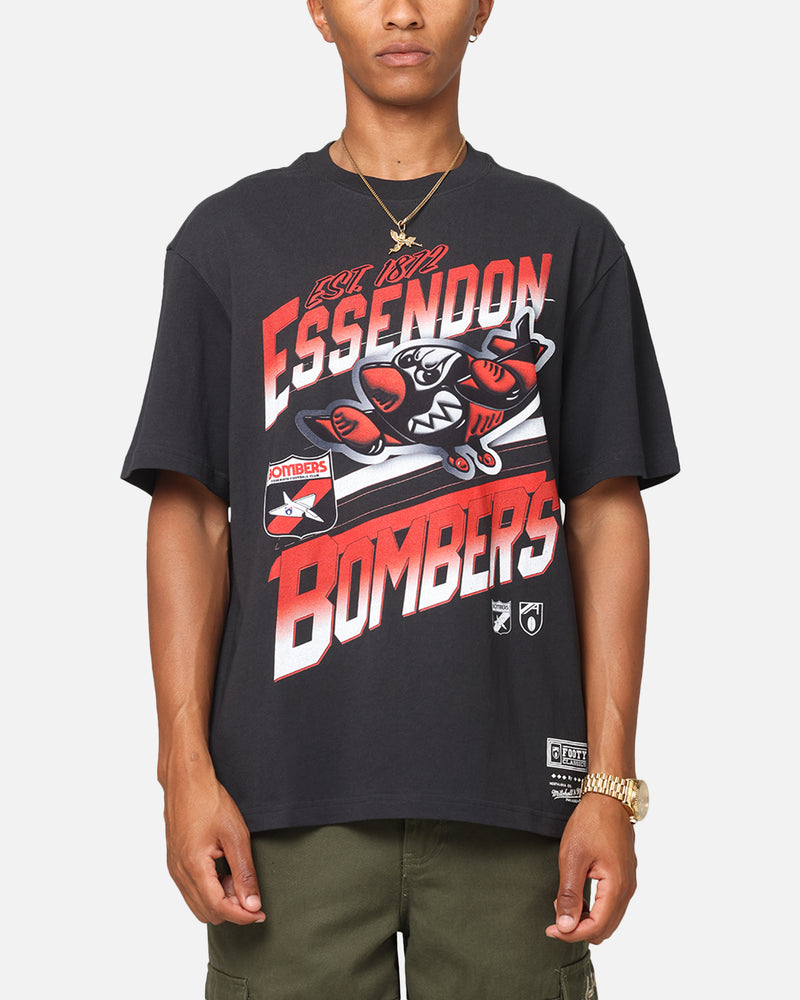 MITCHELL & NESS Essendon Bombers Mascot Character T-Shirt Faded Black