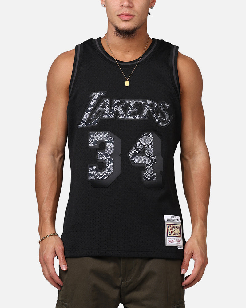 Mitchell & Ness Los Angeles Lakers Shaquille O'Neal '96-97 Leather Elegance Swing Jersey Black