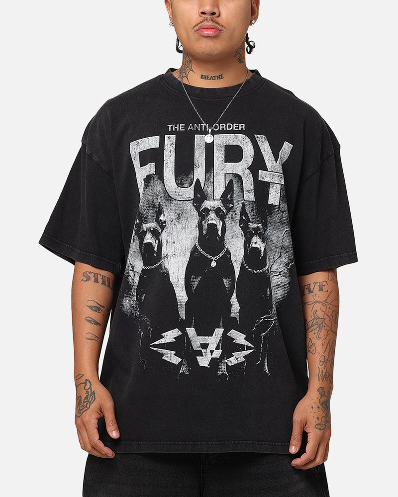 The Anti Order Fury T-Shirt Black Acidwash