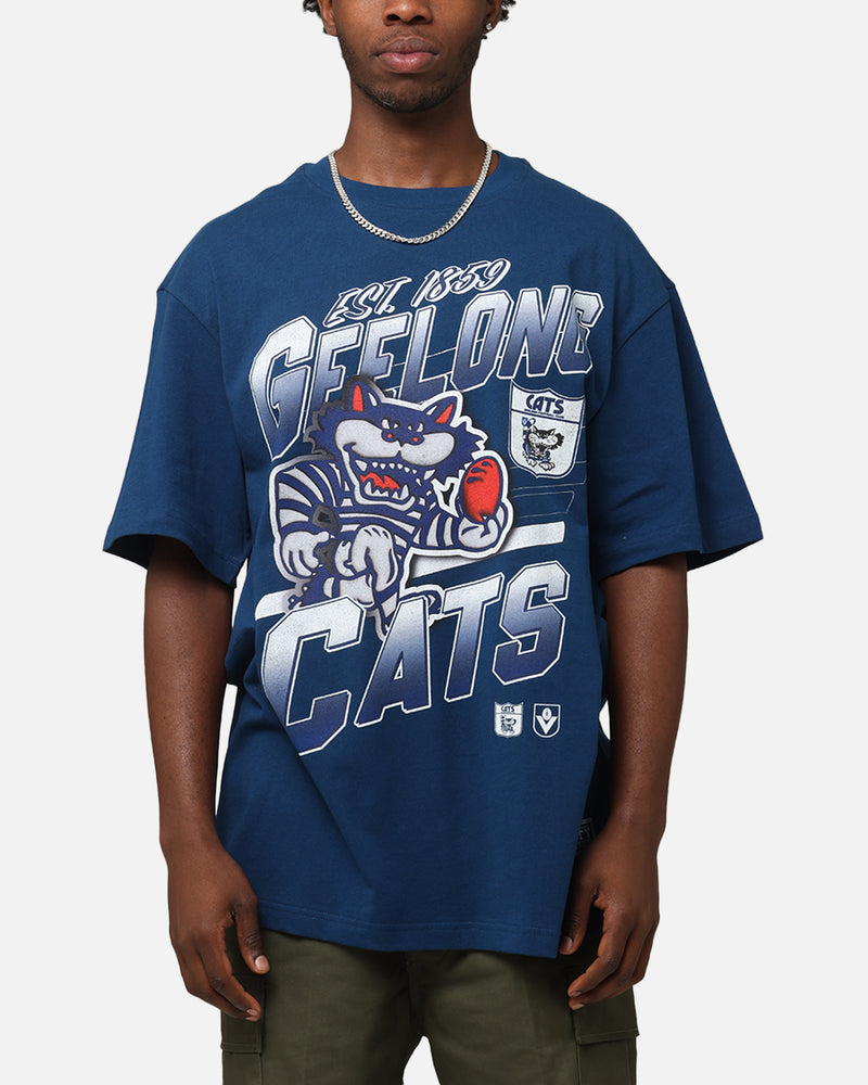 MITCHELL & NESS Mitchell & Ness Geelong Cats Mascot Character T-Shirt Blue