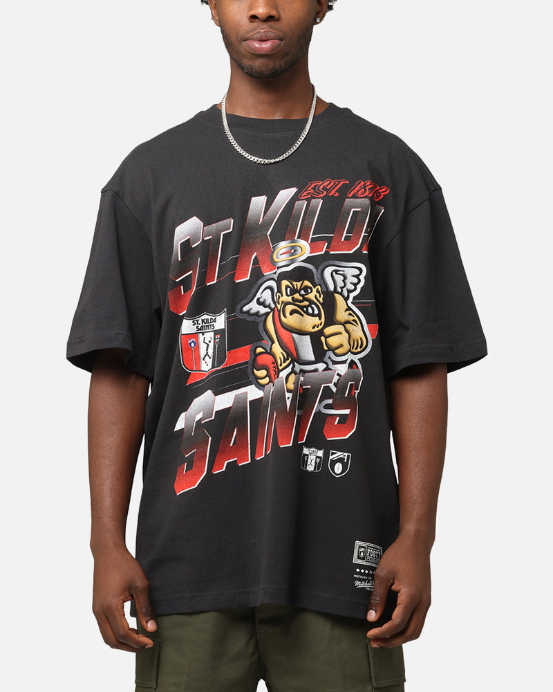 MITCHELL & NESS Mitchell & Ness St Kilda Saints Mascot Character T-Shirt Faded Black