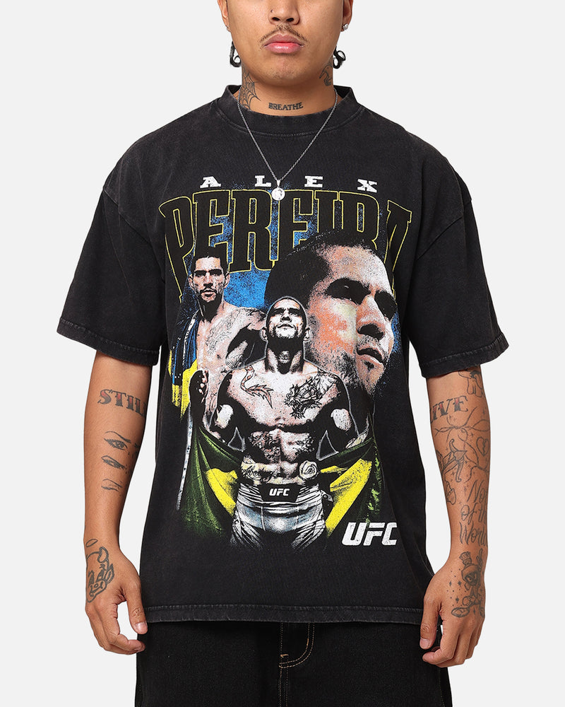 UFC By Culture Kings Alex Pereira Big Face Vintage T-Shirt Black Acidwash