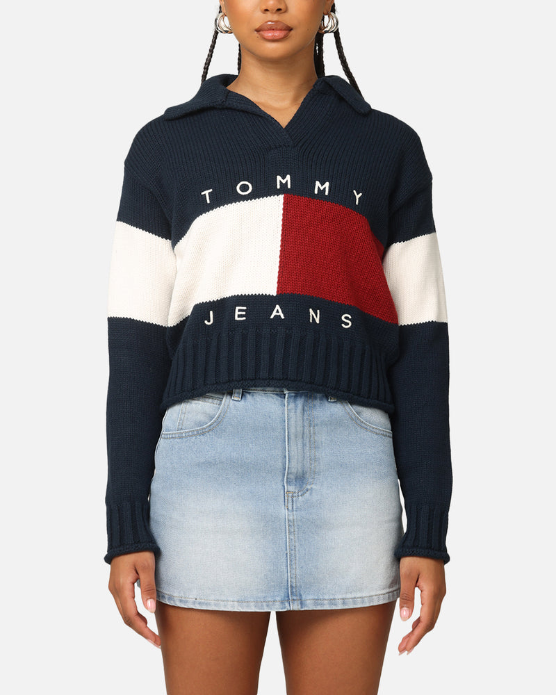 TOMMY JEANS Tommy Jeans Women's TJW Flag Ruby Sweater Dark Night Navy