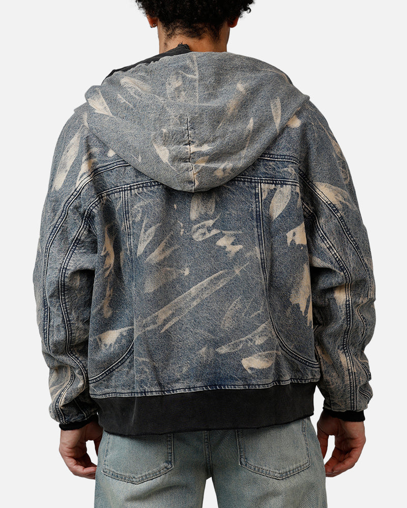 MNML MNML Double Denim Hood Bomb Jacket Blue