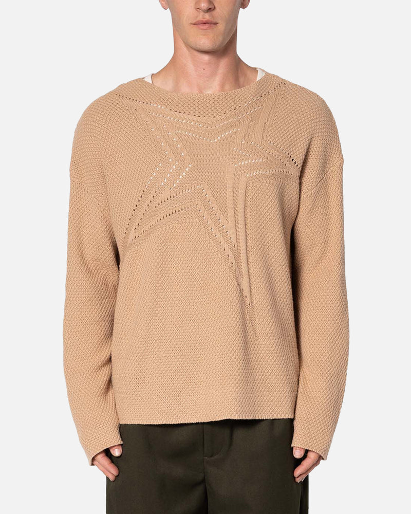 MNML MNML Boat Neck Star Sweater Tan