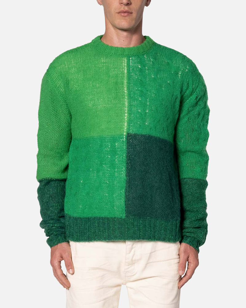 MNML MNML Open Knit Square Sweater Green