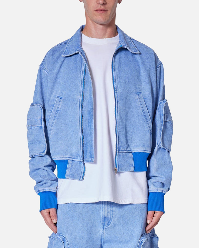 MNML MNML Cropped Denim Jacket Blue