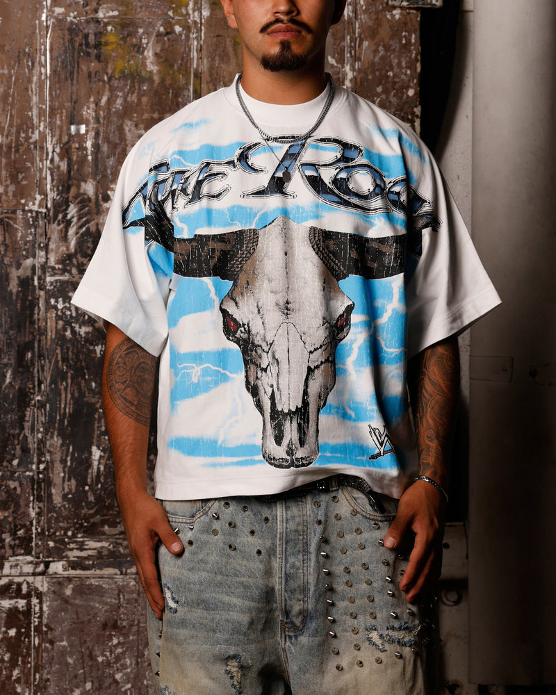 LOITER X WWE The Rock Vintage T-Shirt Off White