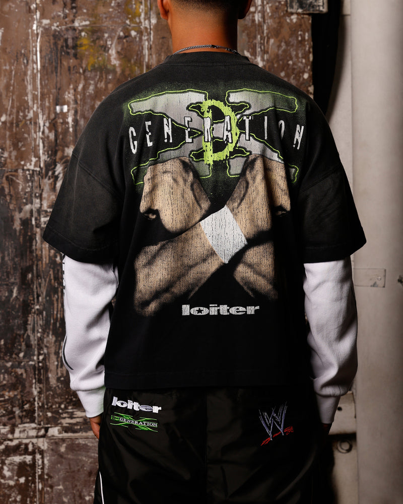 LOITER X WWE DX Generation Long Sleeve Vintage T-Shirt Black/White