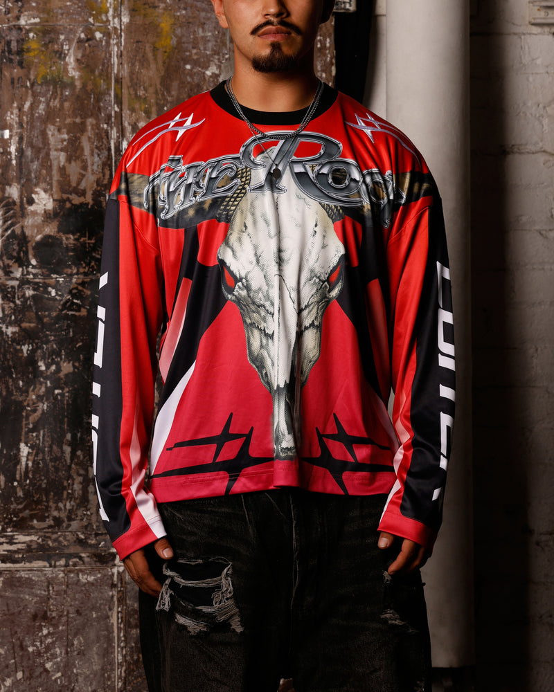 LOITER Loiter X WWE The Rock Motorcross Long Sleeve Jersey Red/Black