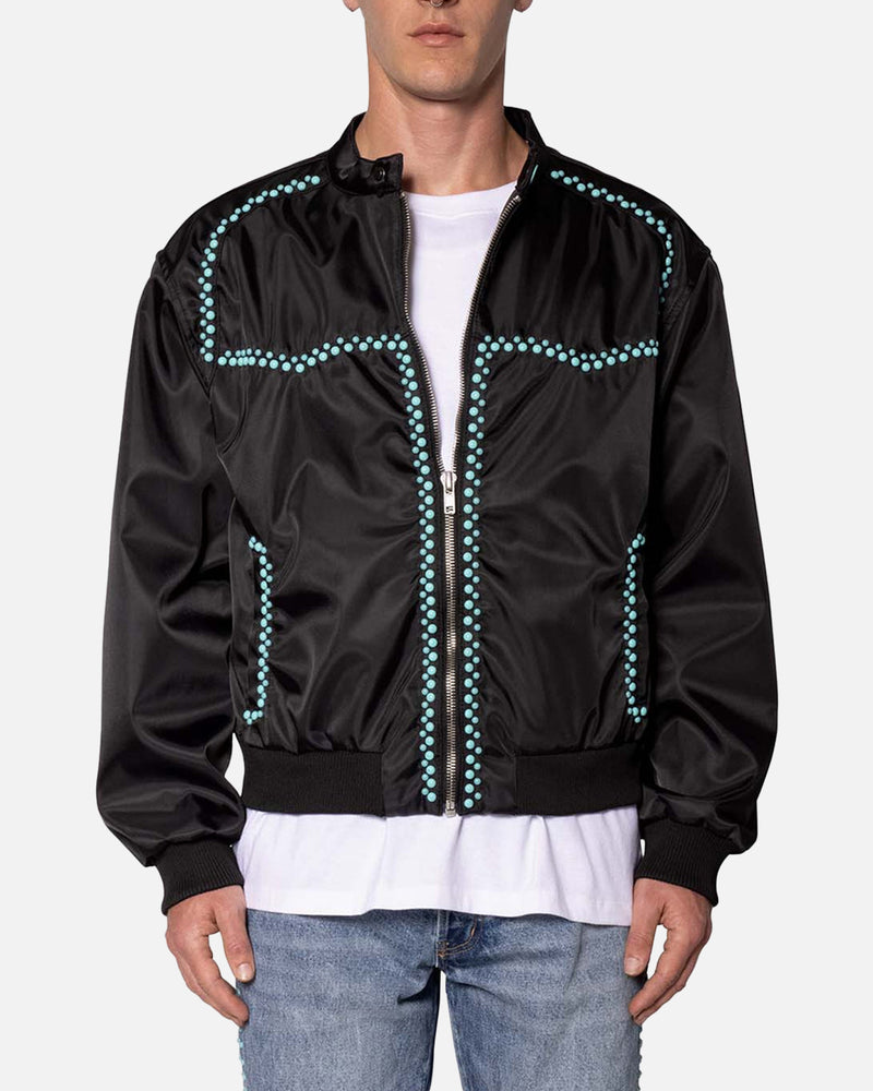 MNML MNML Turquoise Studded Snap Jacket Black