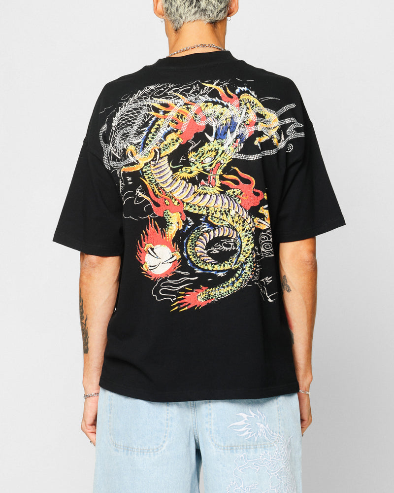 ED HARDY Ed Hardy Rhinestone Dragon Vintage T-Shirt Vintage Wash