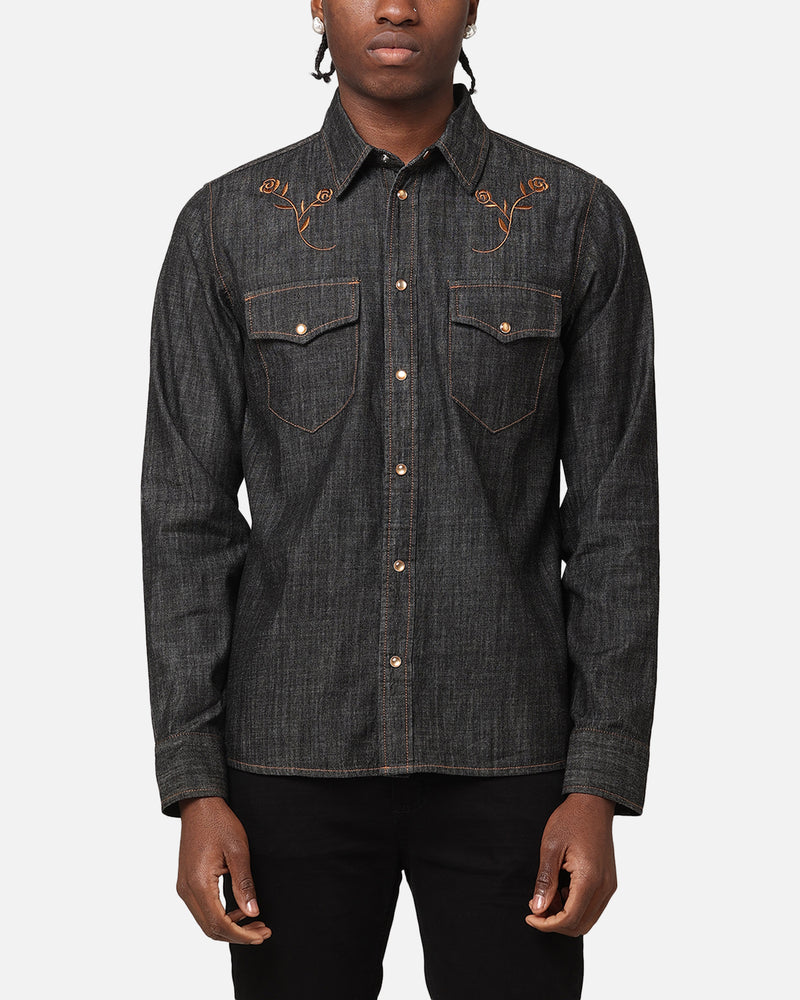 SAINT MORTA Saint Morta Rodeo Long Sleeve Denim Shirt Black