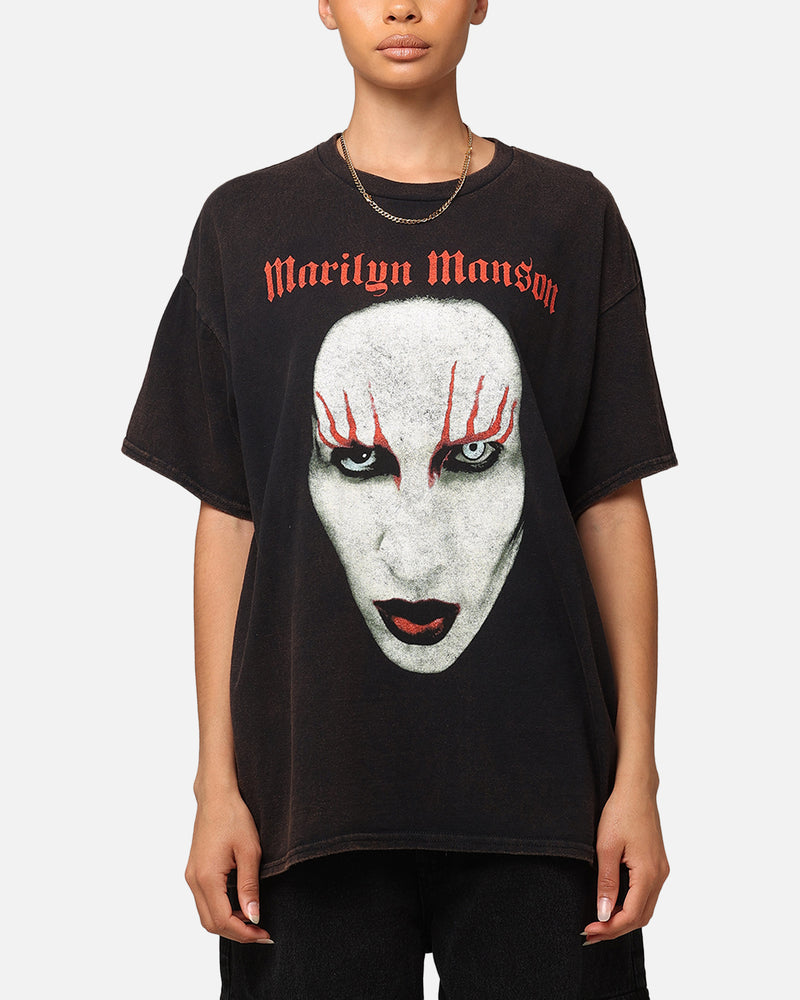 Marliyn Manson Marilyn Red Lids Vintage T-Shirt Black